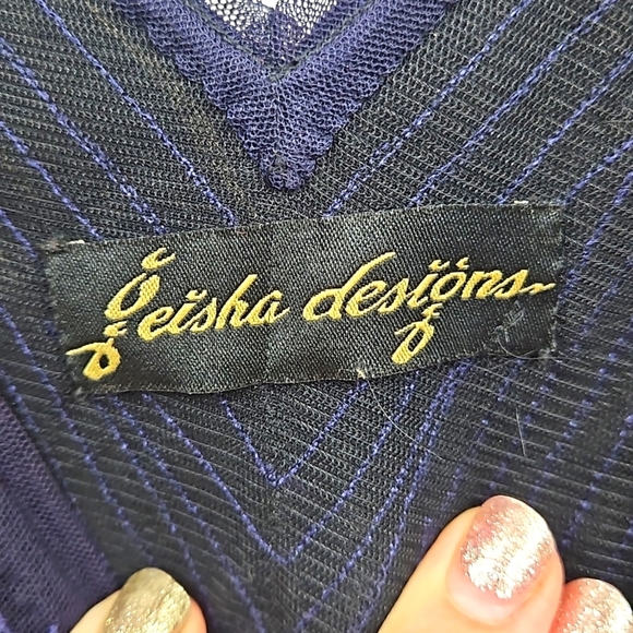 GEISHA DESIGNS,  EMBROIDEDED FIT N FLARE DRESS, SLEEVLESS, V-NECK - Picture 7 of 8